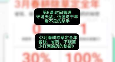 第6节：时间管理环境天敌，低温与干旱&mdash;&mdash;看不见的杀手，课程：《3月春耕除草定全年：省钱、省药、不烧苗、少打两遍药的秘密》